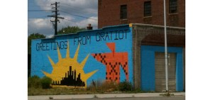 Colorfully abandoned building